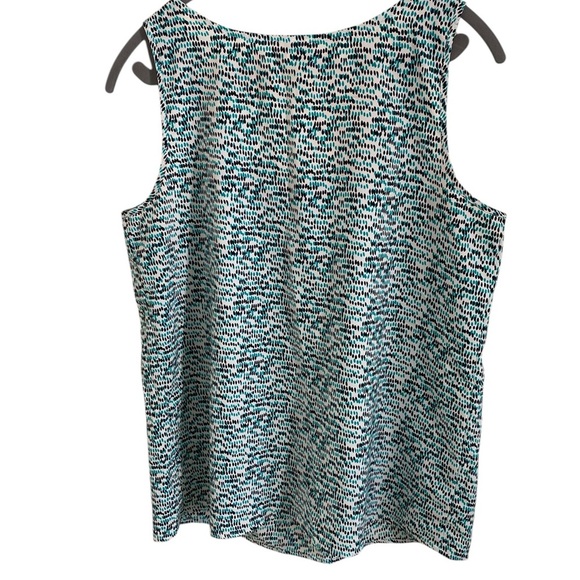 LOFT Sleeveless Black White Teal Pattern Top - Picture 3 of 9